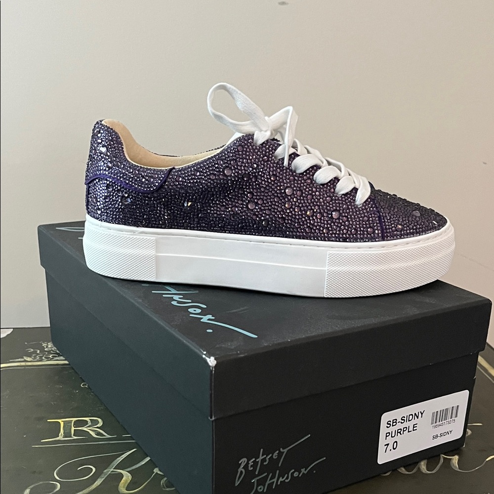 Betsey Johnson Glittery Purple Sneakers
